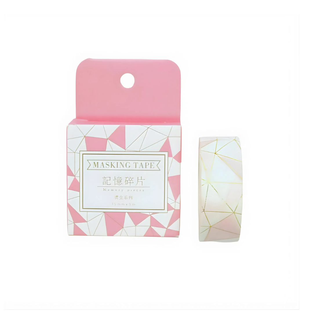 Blush Pink and Metallic Gold Geometric Washi Tape | Gift Wrapping and Craft Tape