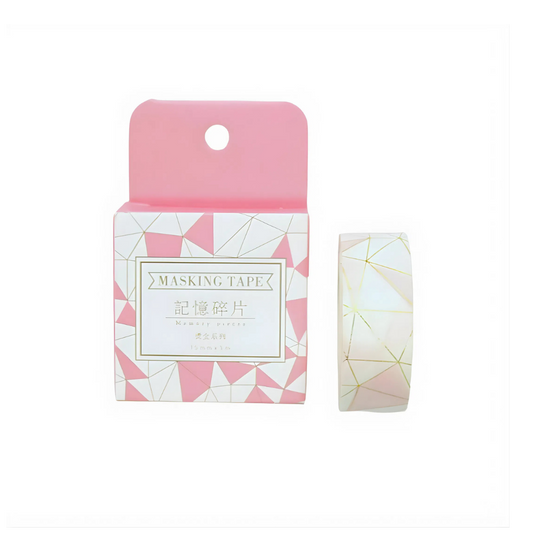 Blush Pink and Metallic Gold Geometric Washi Tape | Gift Wrapping and Craft Tape