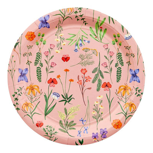 Boho Flowers  Paper Plates – 12ct | Floral Party Plates | 9"