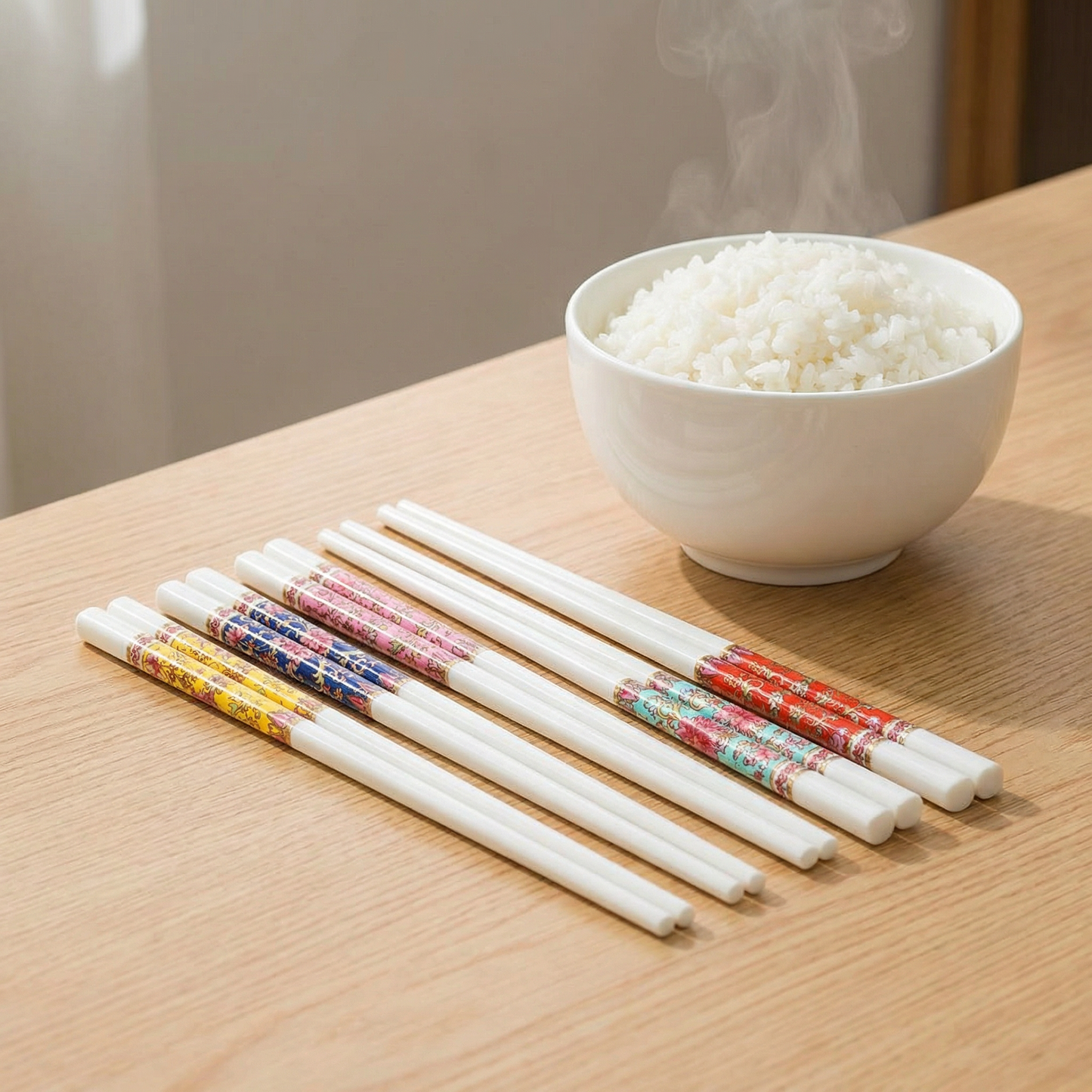 Bone China Floral Chopsticks Giftable Set of 5 Sets | Japanese | 9"