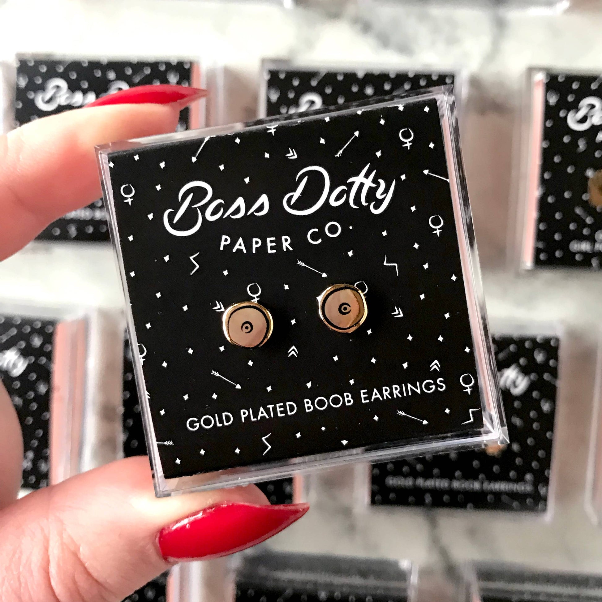 Boob Earrings in Gold Plated