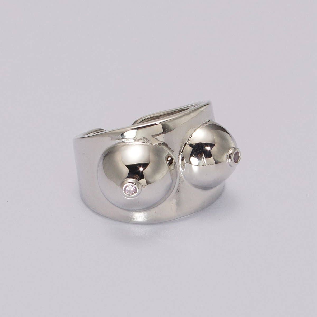 Boobs Ring | Breast Cancer Awareness Statement Ring | Breastfeeding Body Positive Jewelry