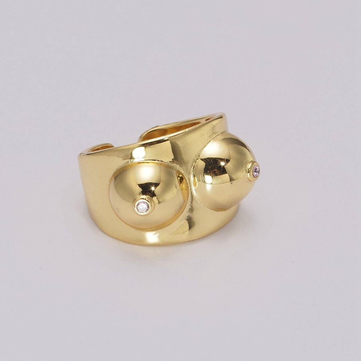 Boobs Ring | Breast Cancer Awareness Statement Ring | Breastfeeding Body Positive Jewelry