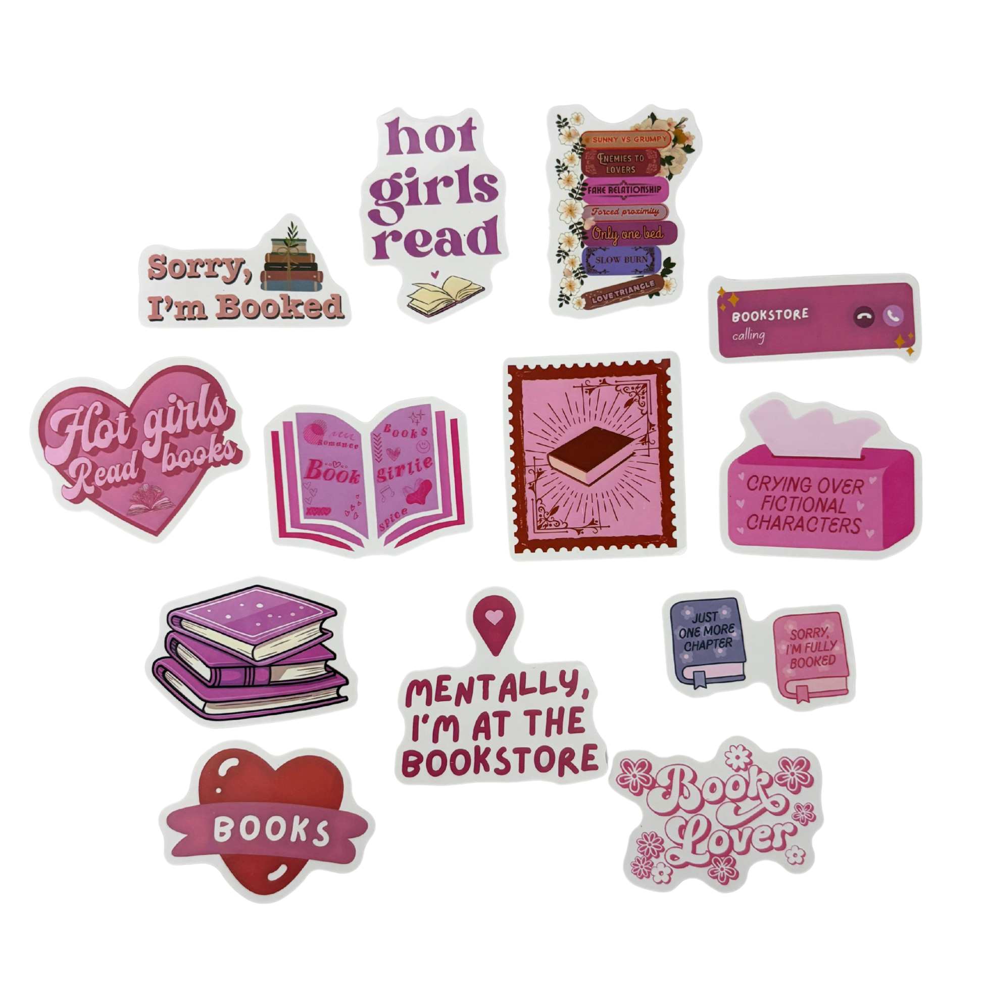 Book Lover Sticker Pack | 13–20 Stickers in 4 Bookish Themes