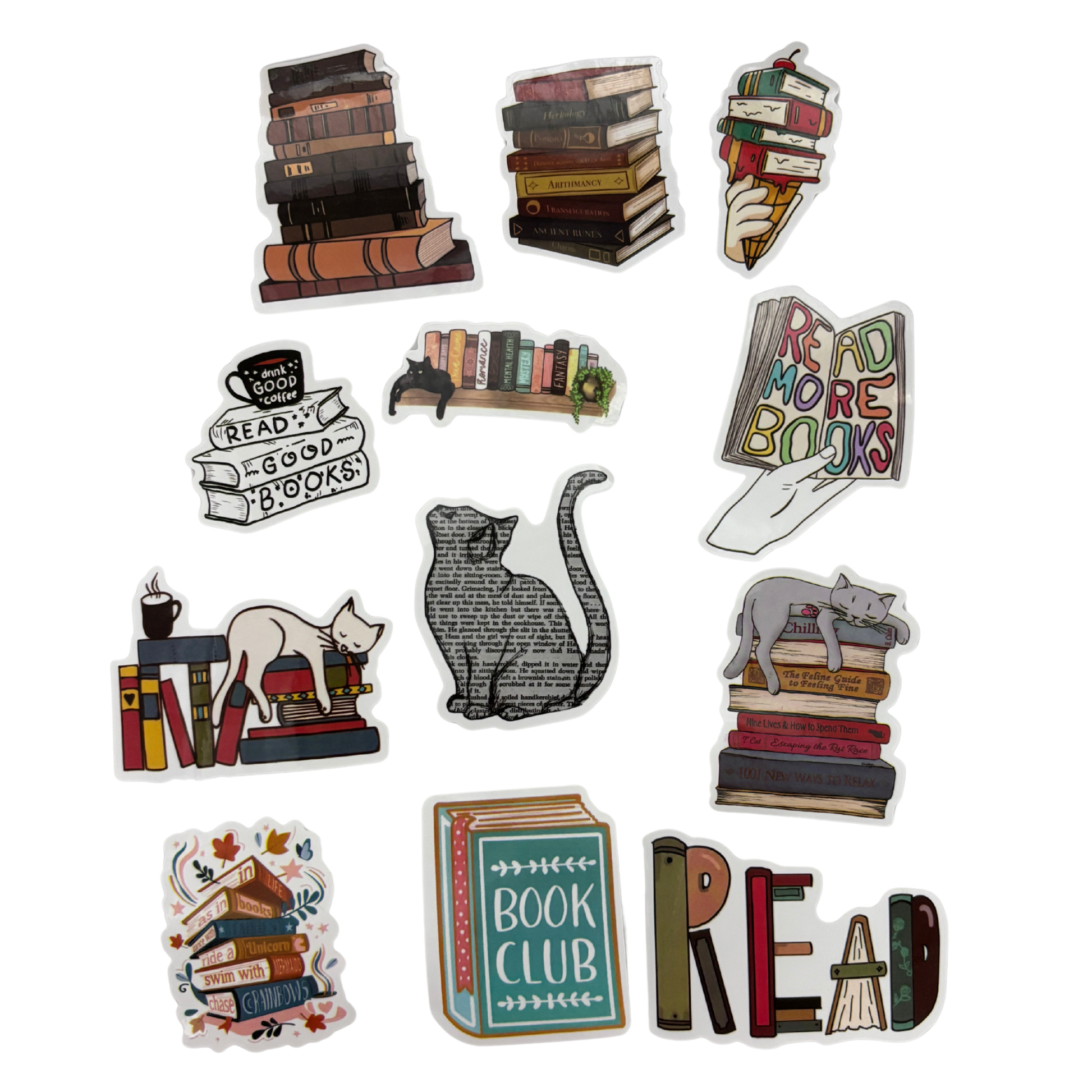 Book Lover Sticker Pack | 13–20 Stickers in 4 Bookish Themes