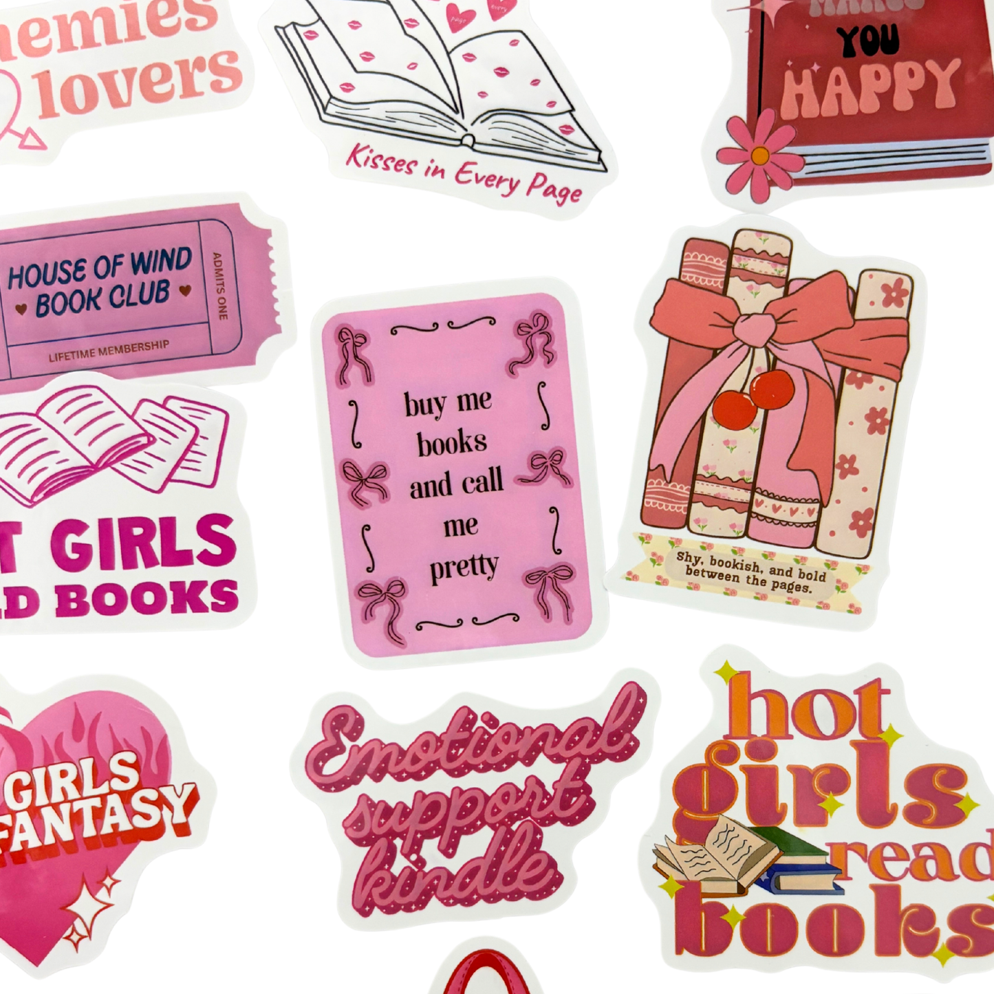 Book Lover Sticker Pack | 13–20 Stickers in 4 Bookish Themes