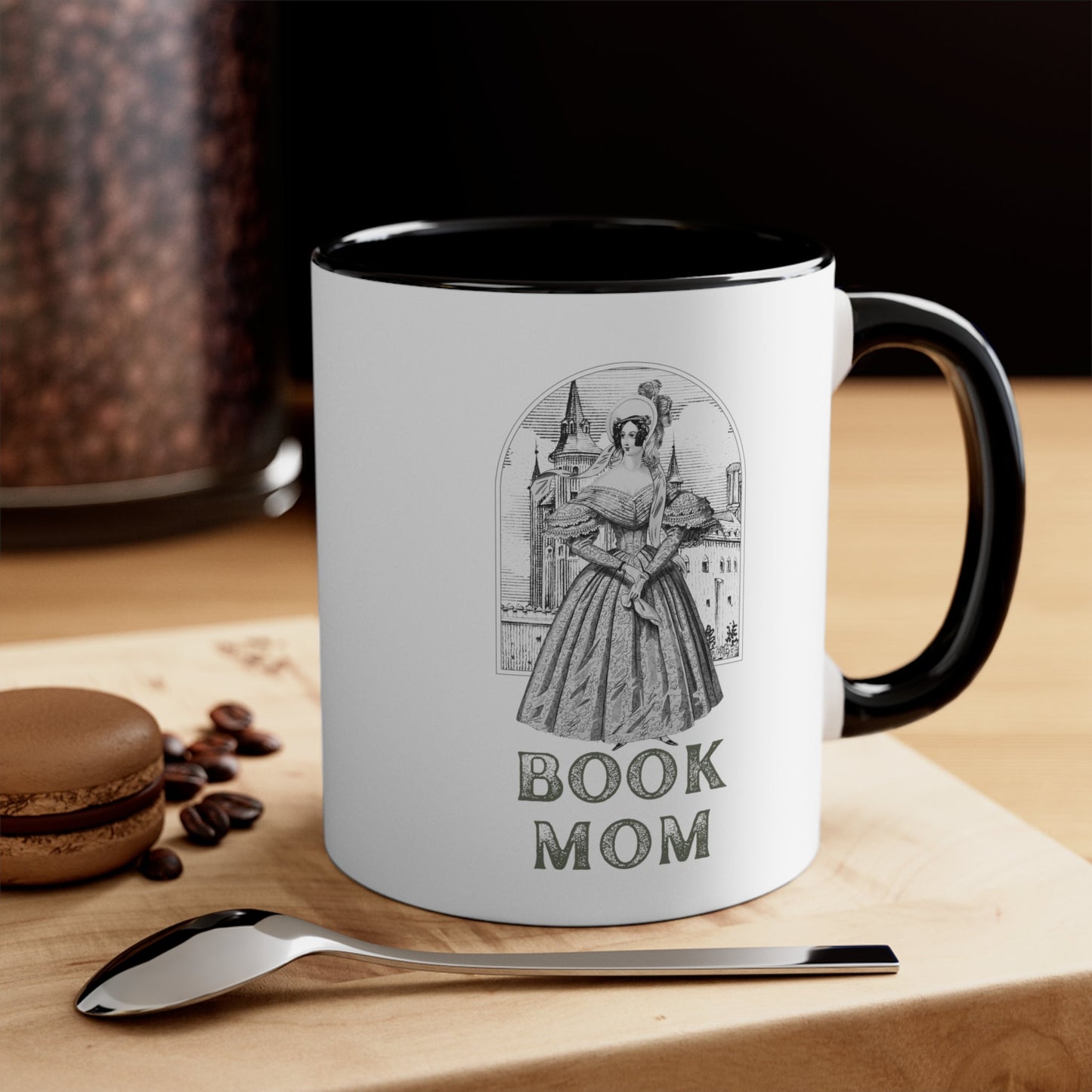 Book Mom Accent Coffee Mug, 11oz | Mothers Day Bibliophile Book Lovers