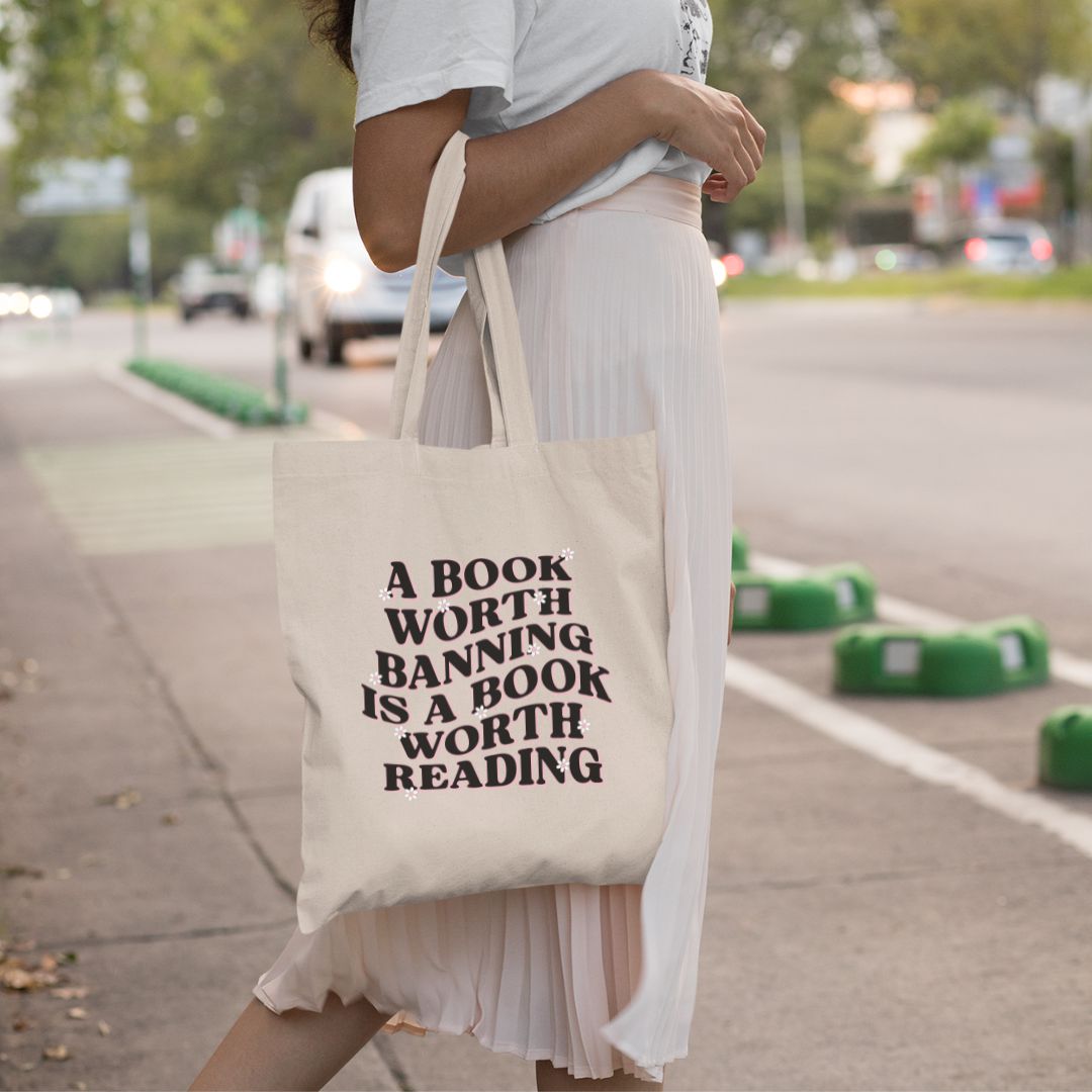 Book Worth Banning is Worth Reading Tote Bag | 15" x 16"