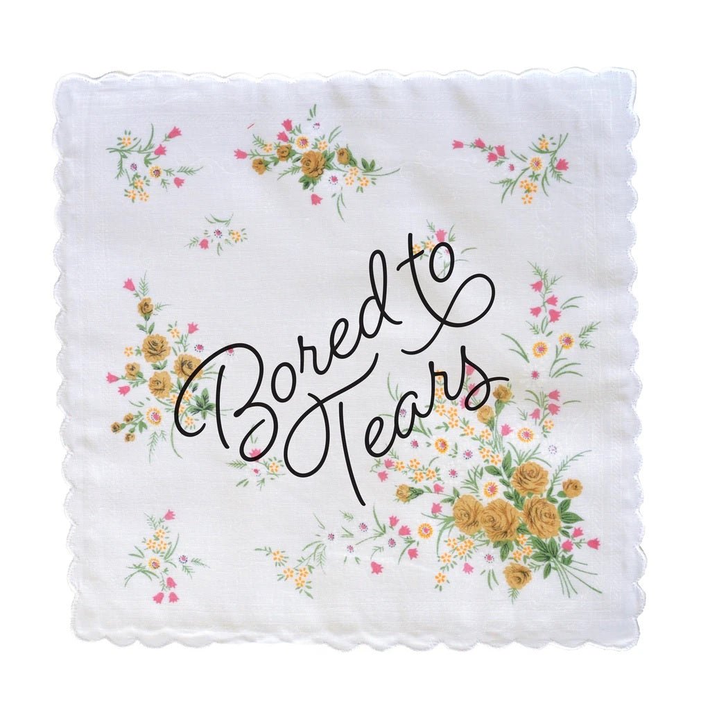 Bored to Tears Retro Hankie Floral Print Cotton Handkerchief
