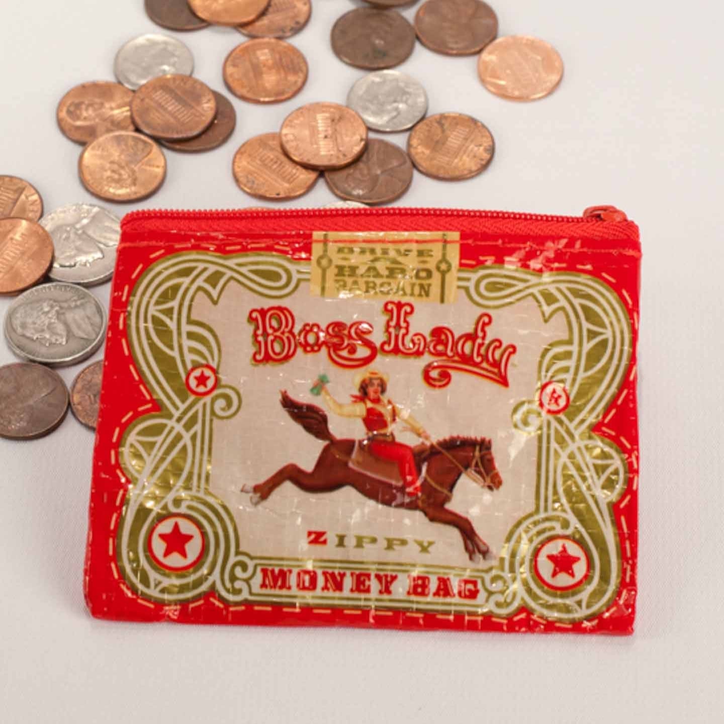 Boss Lady Coin Purse | Recycled Material | 3"h x 4"w | BlueQ at GetBullish