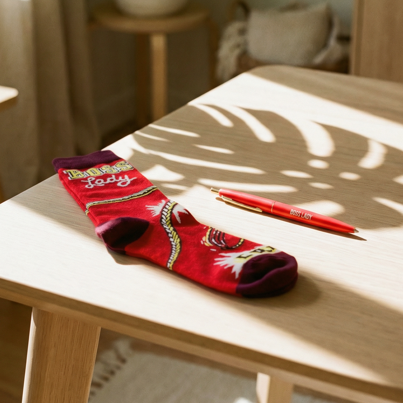 Boss Lady Pen + Red Socks Gift Set