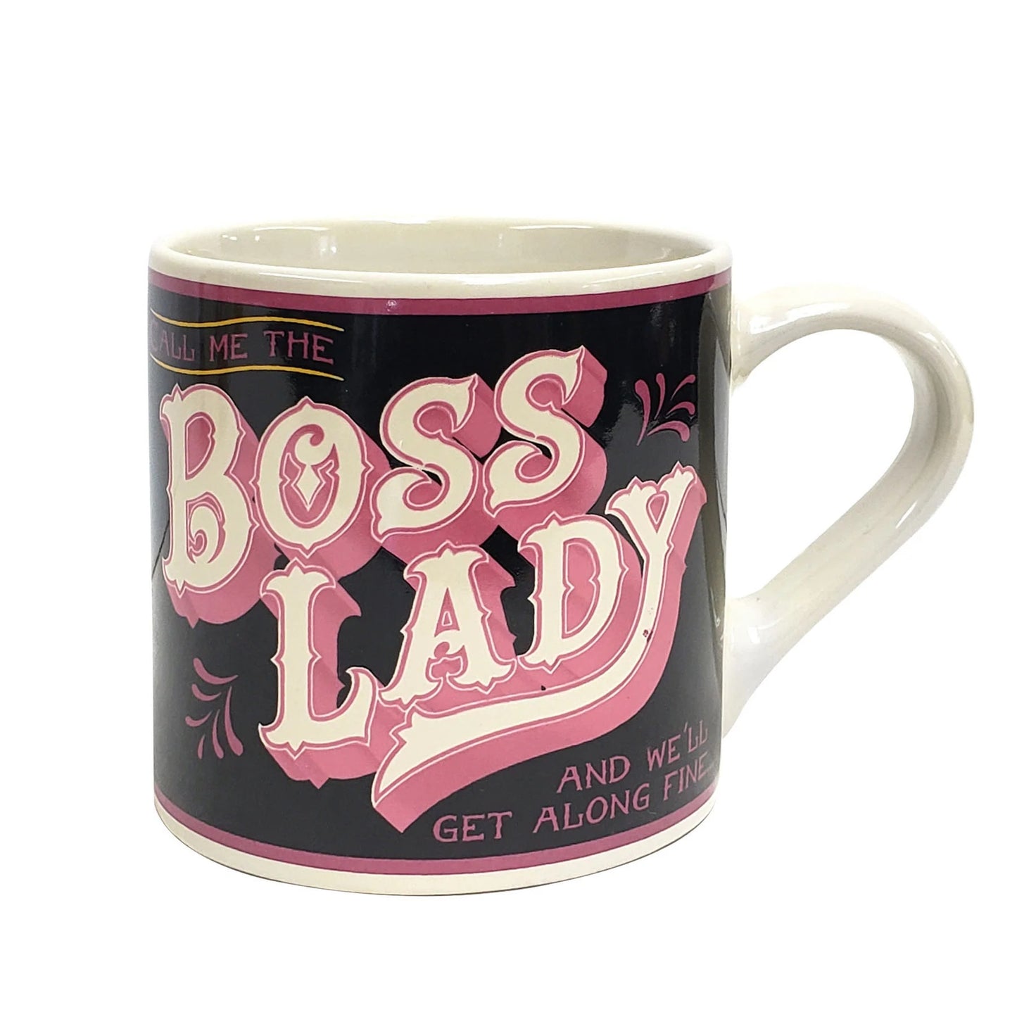 Boss Lady Porcelain Mug | Wrap-around Design Ceramic Coffee Tea Cup | 12oz