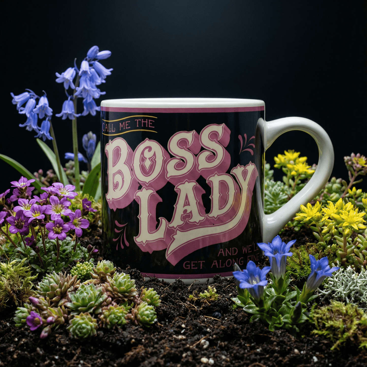 Boss Lady Porcelain Mug | Wrap-around Design Ceramic Coffee Tea Cup | 12oz