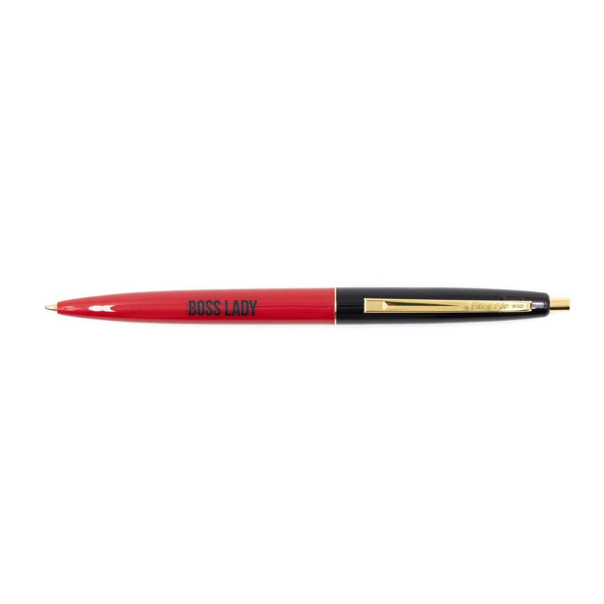 Boss Lady Two-Tone Refillable Pen in Cherry Red and Black