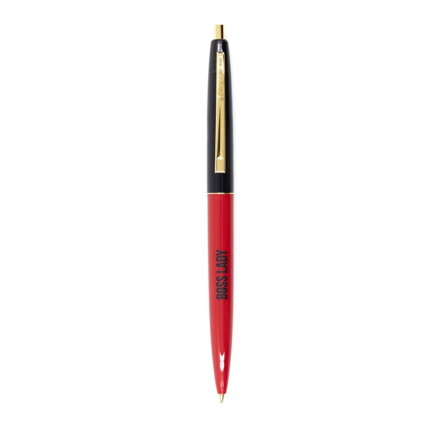 Boss Lady Two-Tone Refillable Pen in Cherry Red and Black