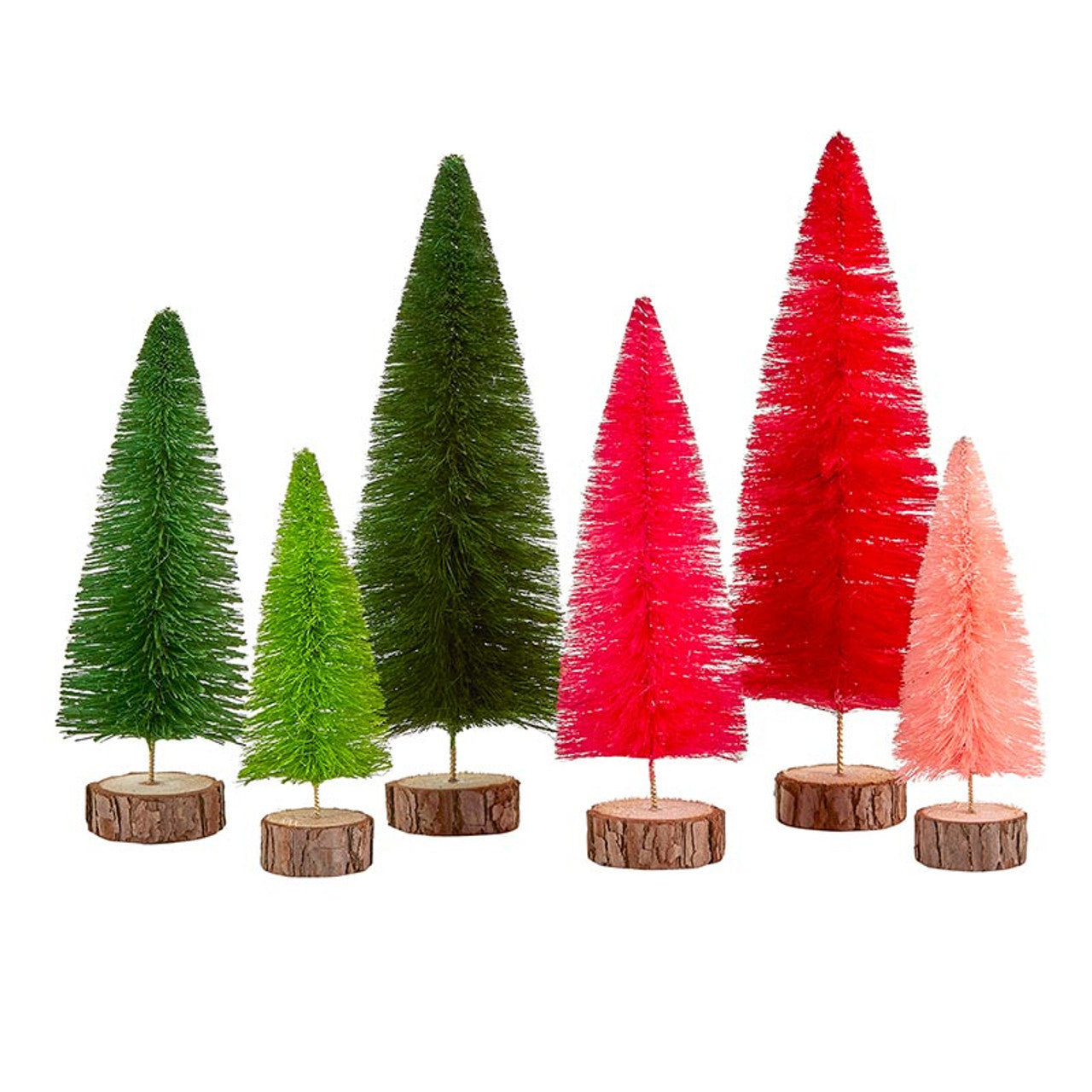 Bottle Brush Tree in Blush and Dark Pink | Holiday Decor