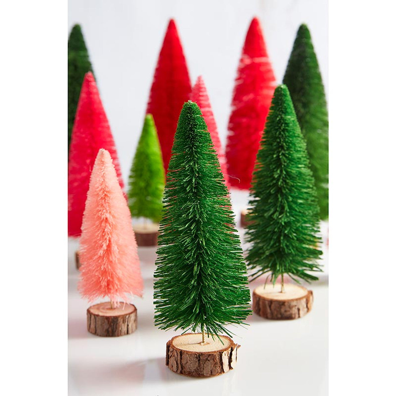 Bottle Brush Tree in Blush and Dark Pink | Holiday Decor