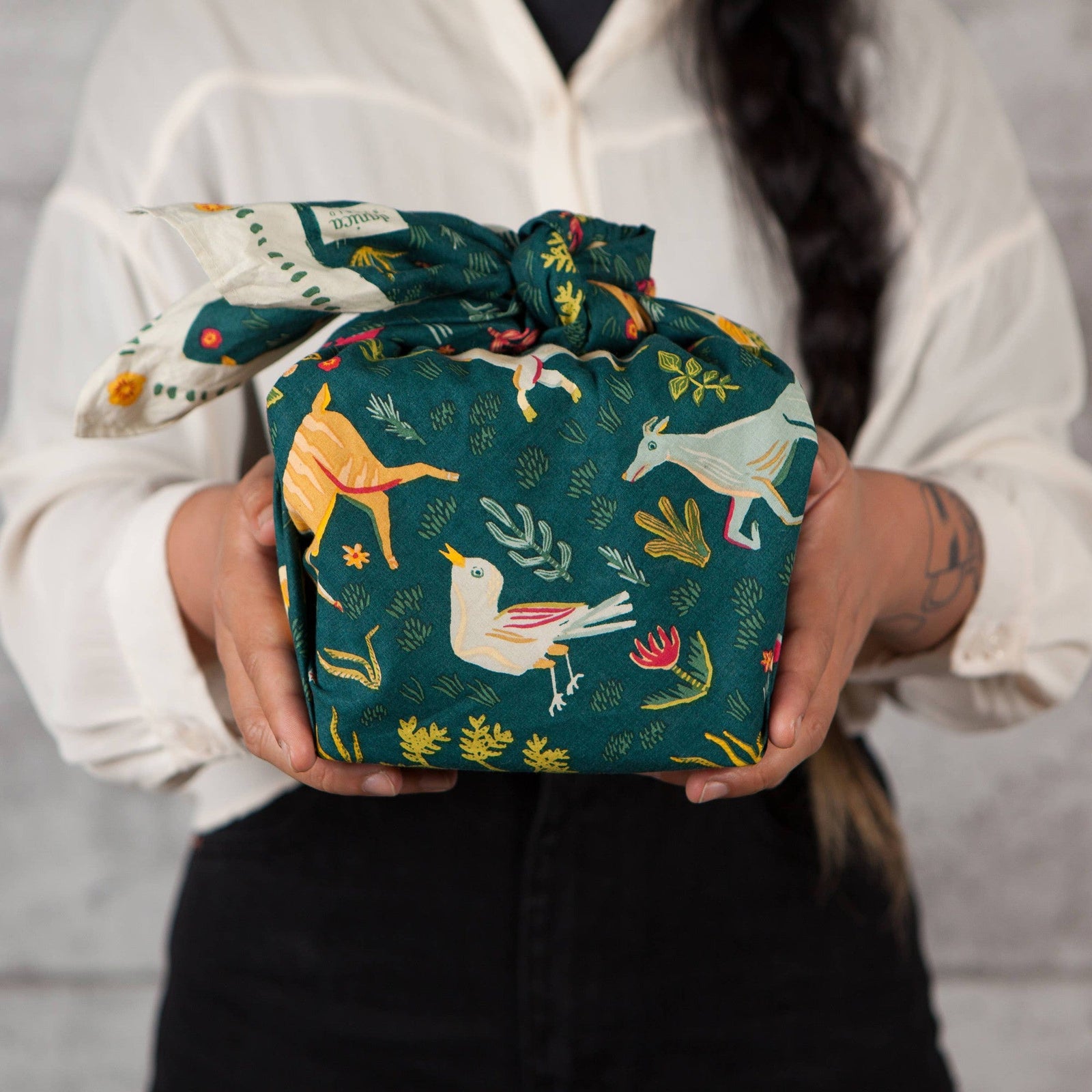 Boundless Recycled Reusable Gift Wrap | Rewrapped Repurpose and Wear Fabric Square Wrapper