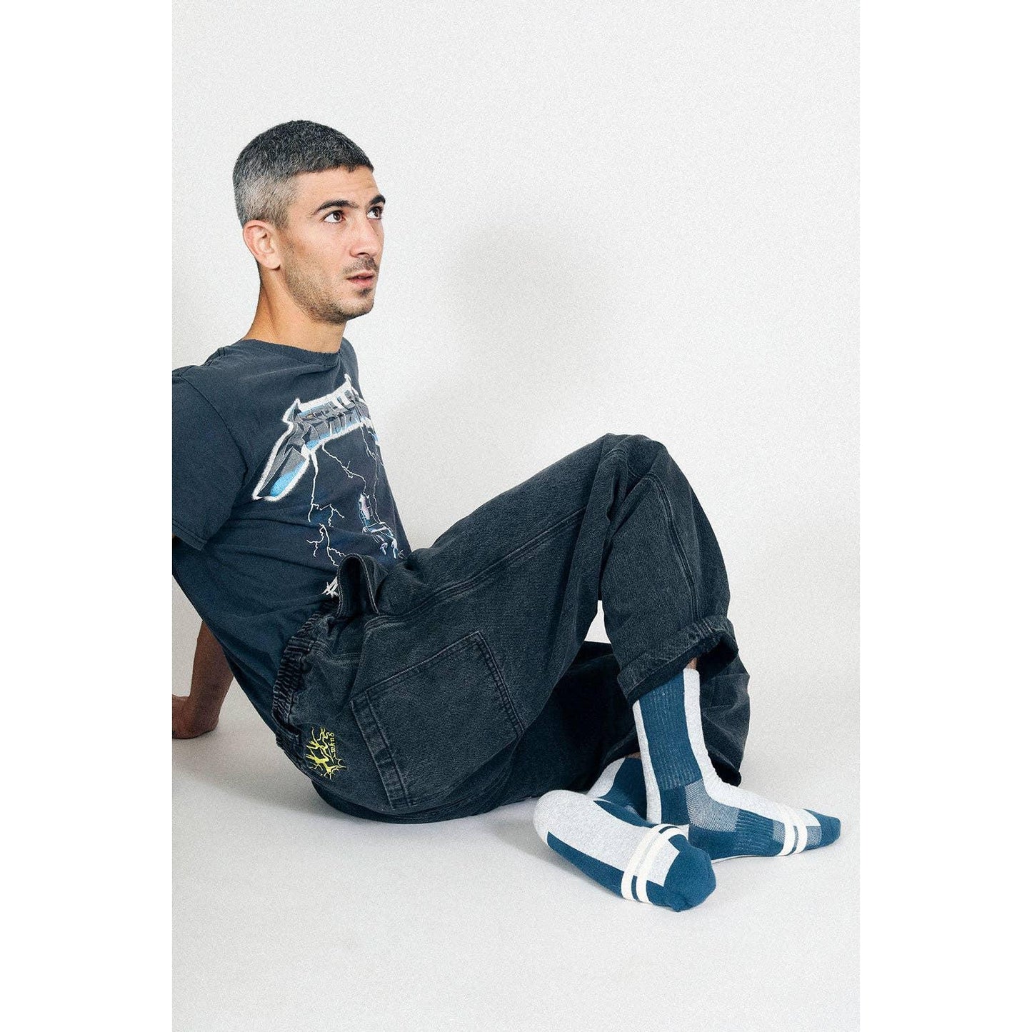 Bower Crew Socks in Navy | Men's Cushioned Crew Socks with Arch Support | Breathable Cotton Socks Size 9–12