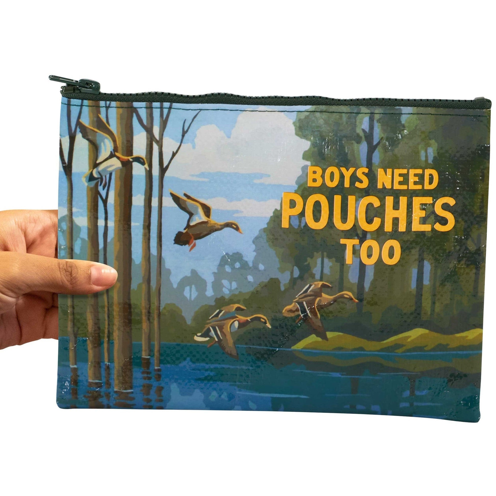 Boys Need Pouches Too Zipper Pouch | Storage Case Organizer | 9.5" x 7.25" | BlueQ at GetBullish