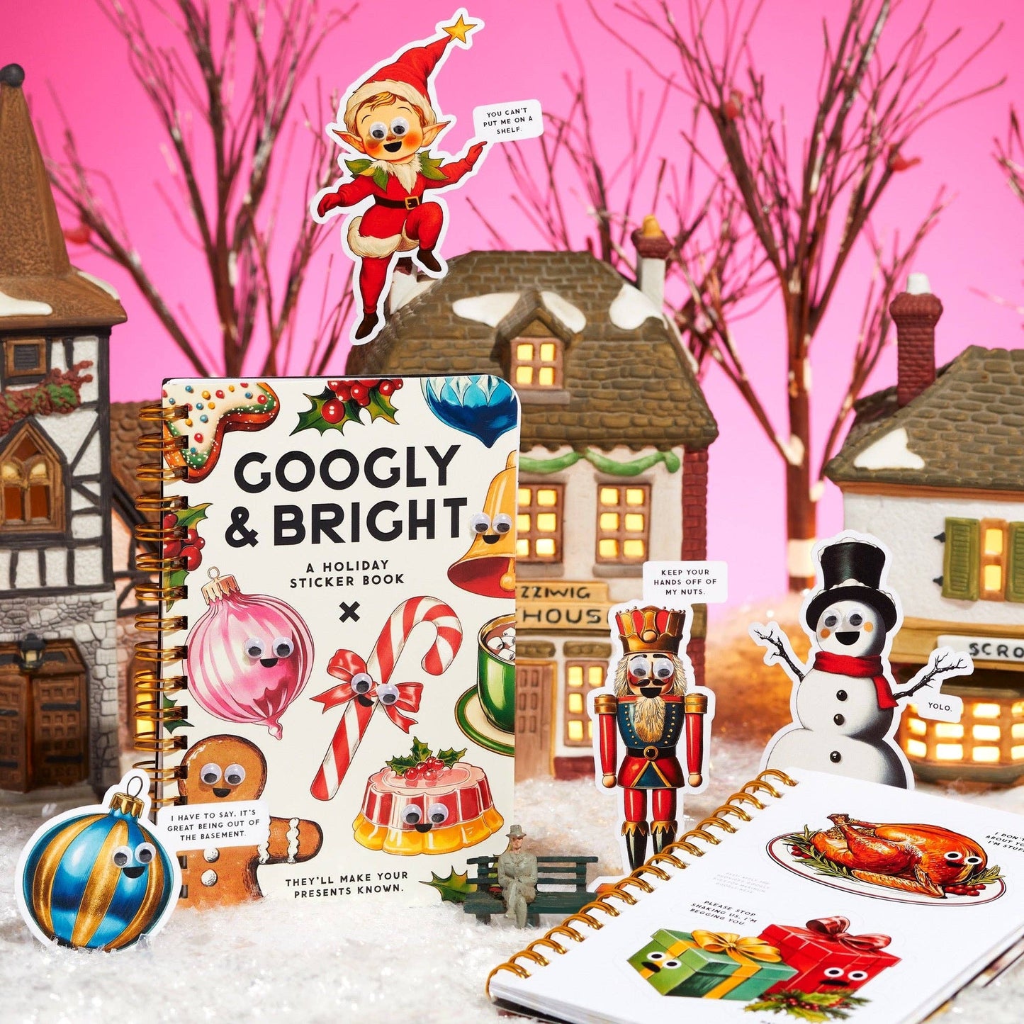 Brass Monkey Googly & Bright Holiday Christmas Sticker Book