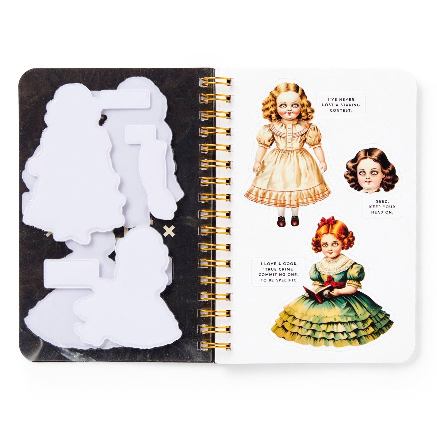 Brass Monkey Haunted Dolls Sticker Book | Vintage-inspired Spooky Decals