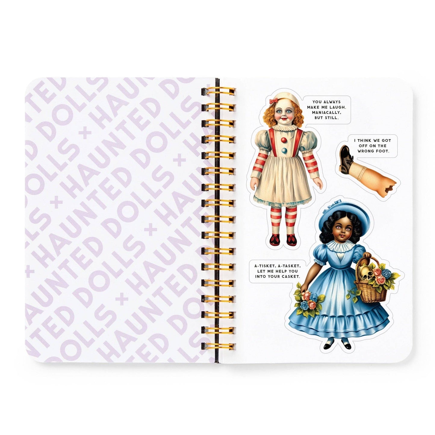 Brass Monkey Haunted Dolls Sticker Book | Vintage-inspired Spooky Decals