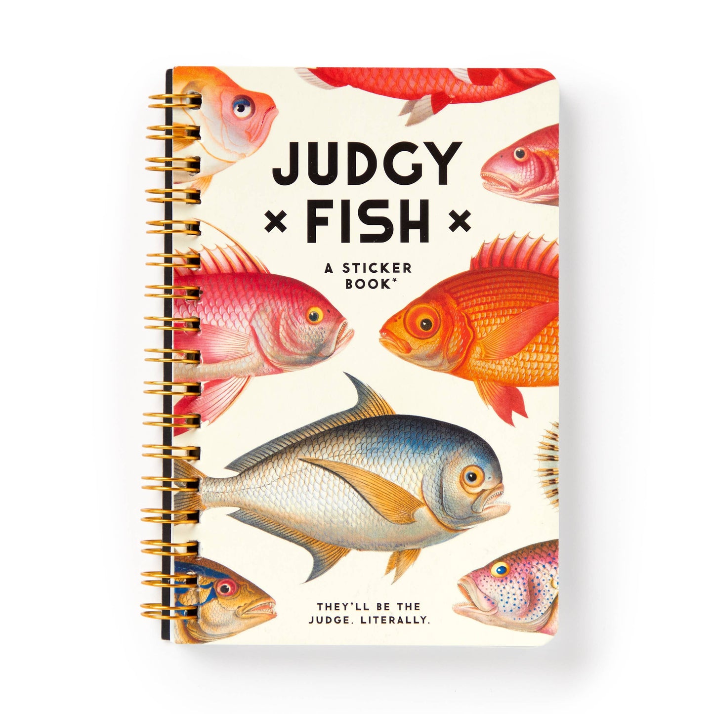 Brass Monkey Judgy Fish Sticker Book | Funny Vintage Illustrations with Comments Decals