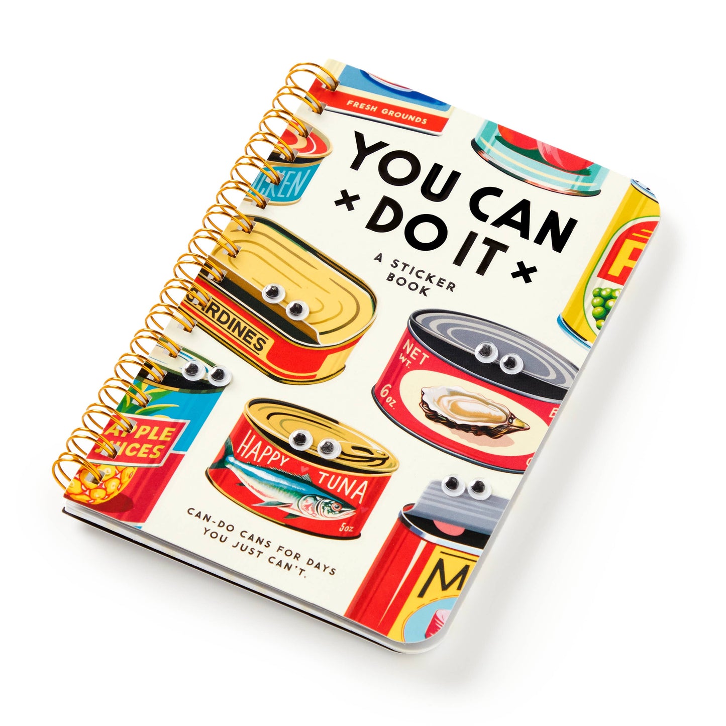 Brass Monkey You Can Do It Googly Sticker Book | Googly-eyed Cans Decals