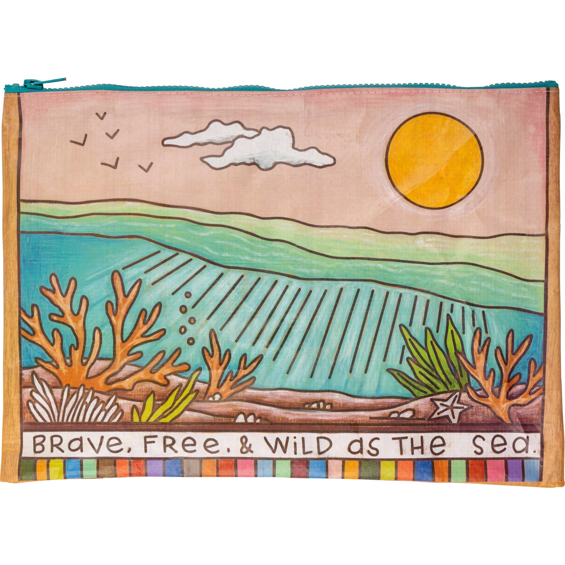Brave Free & Wild As The Sea Zipper Folder | 14.25" x 10"