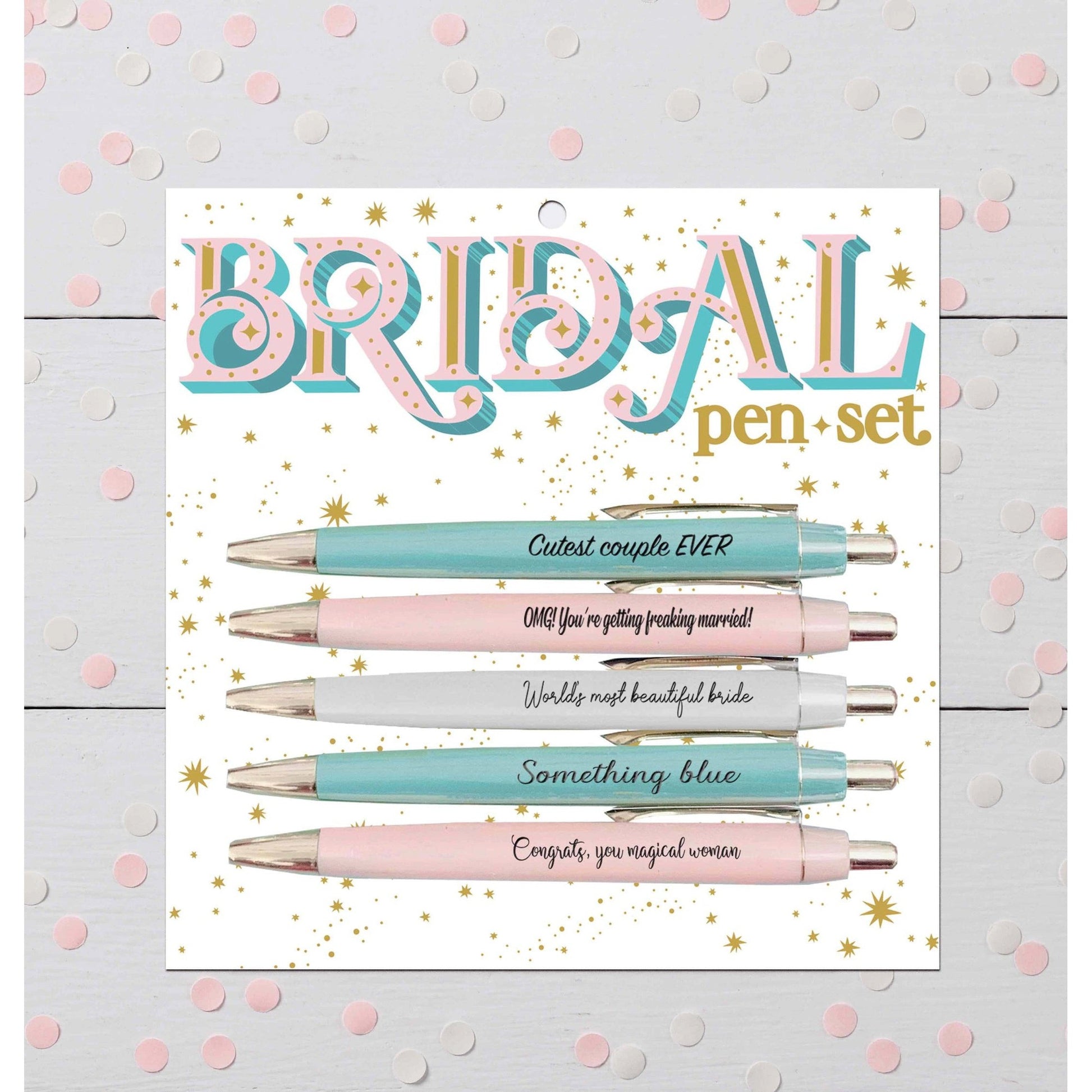Bridal Ballpoint Pen Set | et of 5 Gift Pens | World's Most Beautiful Bride, Something Blue, Etc.