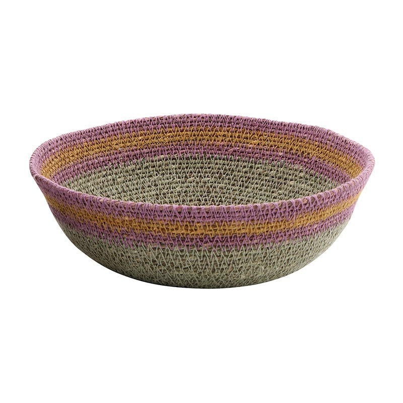 Bright Striped Seagrass Bowls - lifestyle