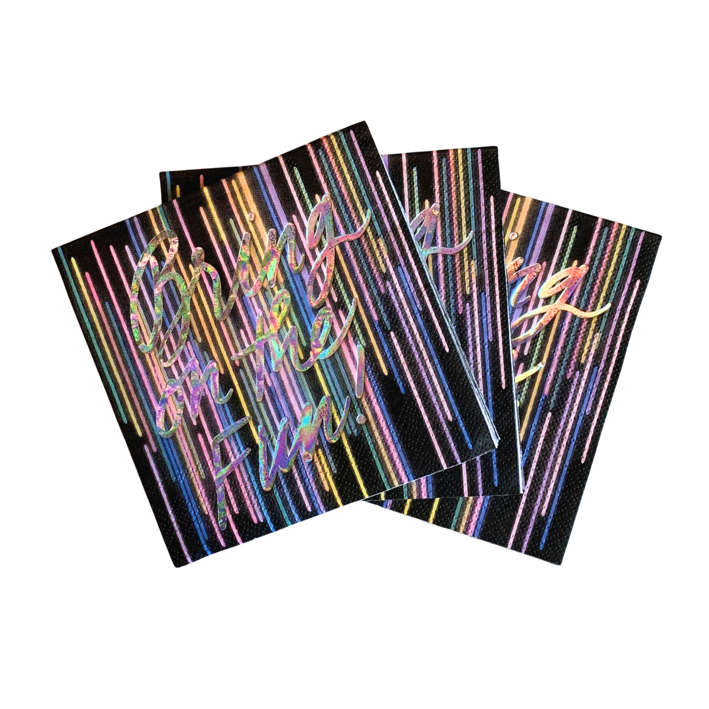 Bring On The Fun! Foil Beverage Napkins | Retro Cocktail Party | 5" Square