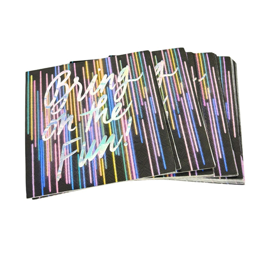 Bring On The Fun! Foil Beverage Napkins | Retro Cocktail Party | 5" Square