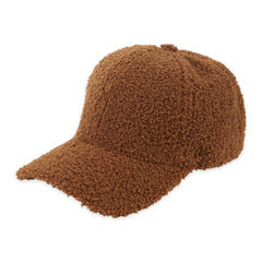 Brown Fleece Ball Cap | Mens / Unisex Sherpa Style Fall Winter Hat