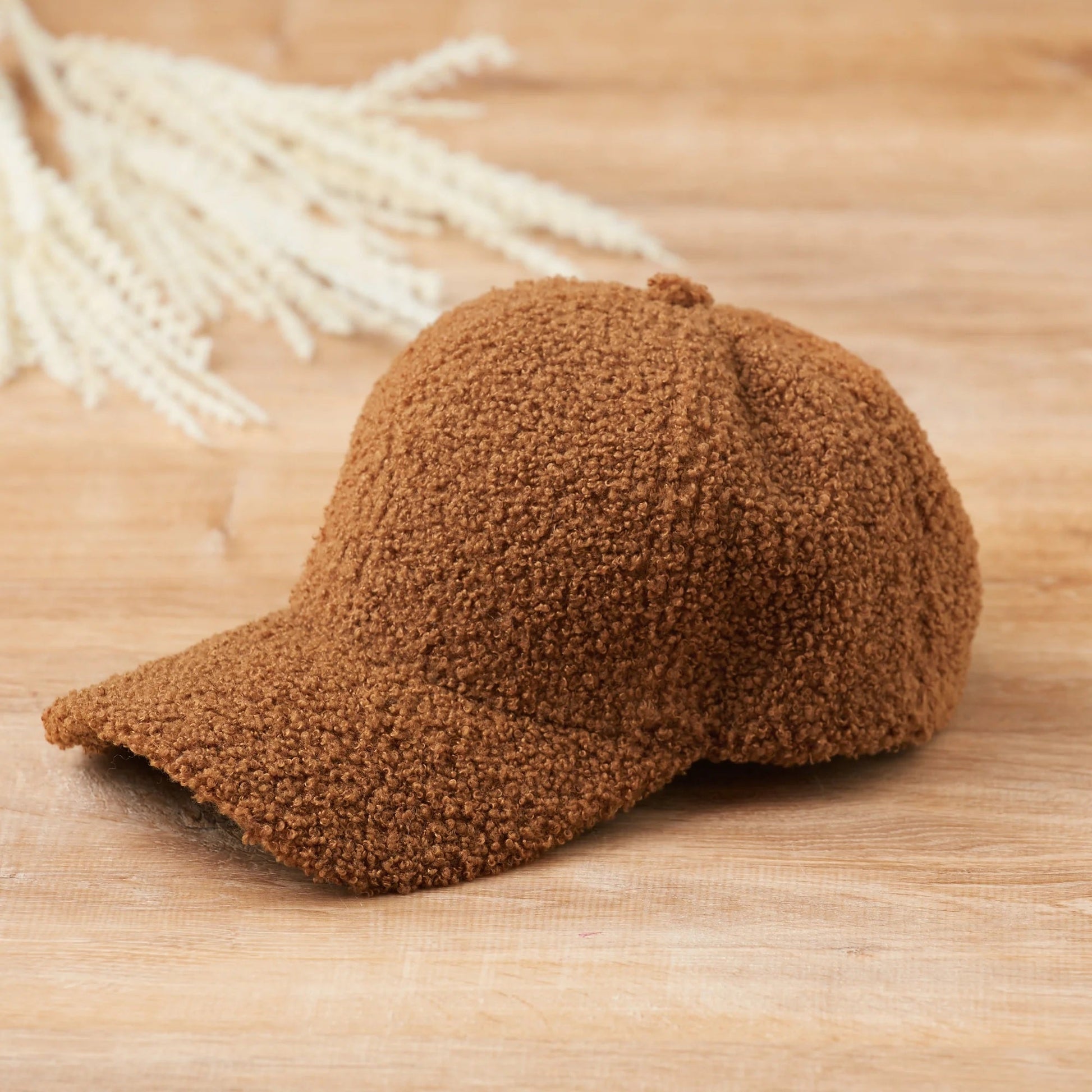 Brown Fleece Ball Cap | Mens / Unisex Sherpa Style Fall Winter Hat