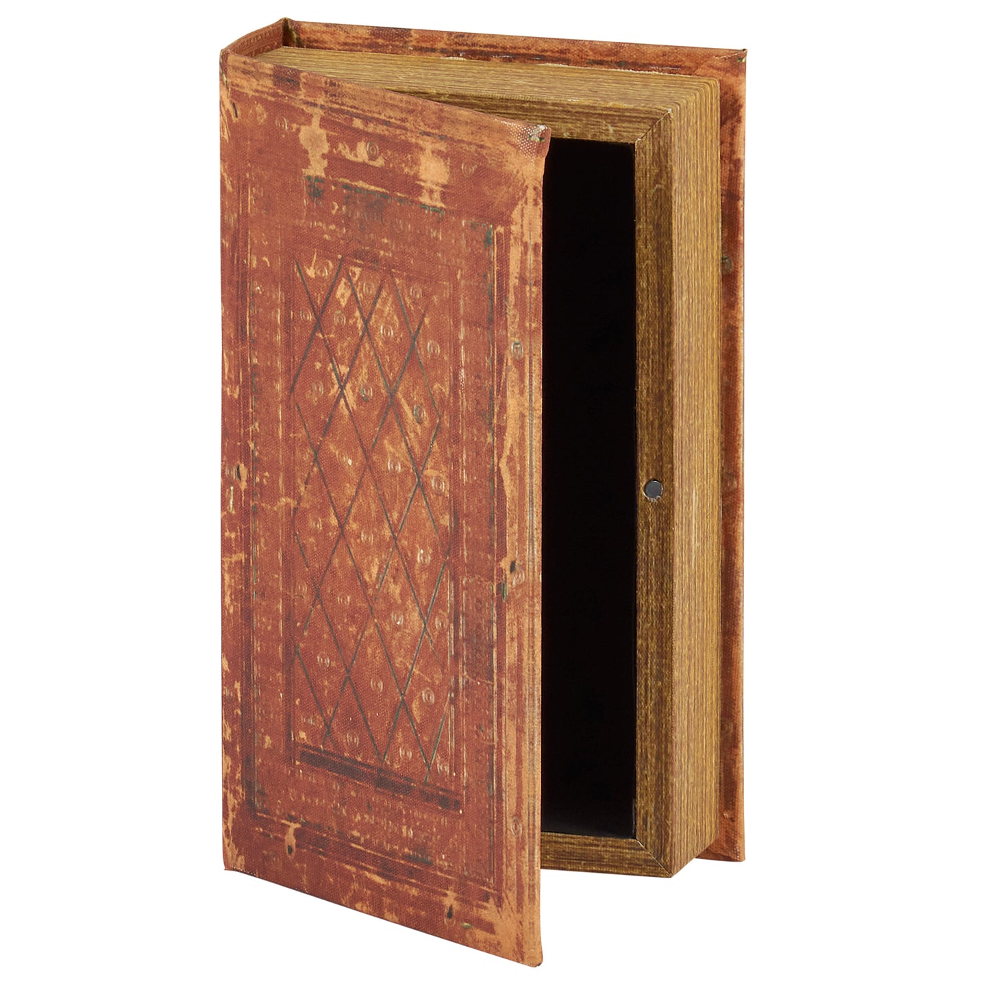 Brown Lattice Velvet-Lined Canvas Book Box | 5.5" x 7.75" x 2"