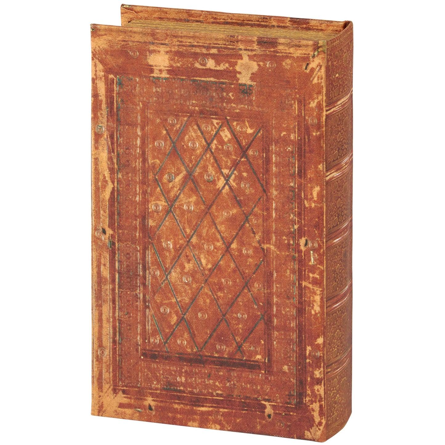 Brown Lattice Velvet-Lined Canvas Book Box | 5.5" x 7.75" x 2"