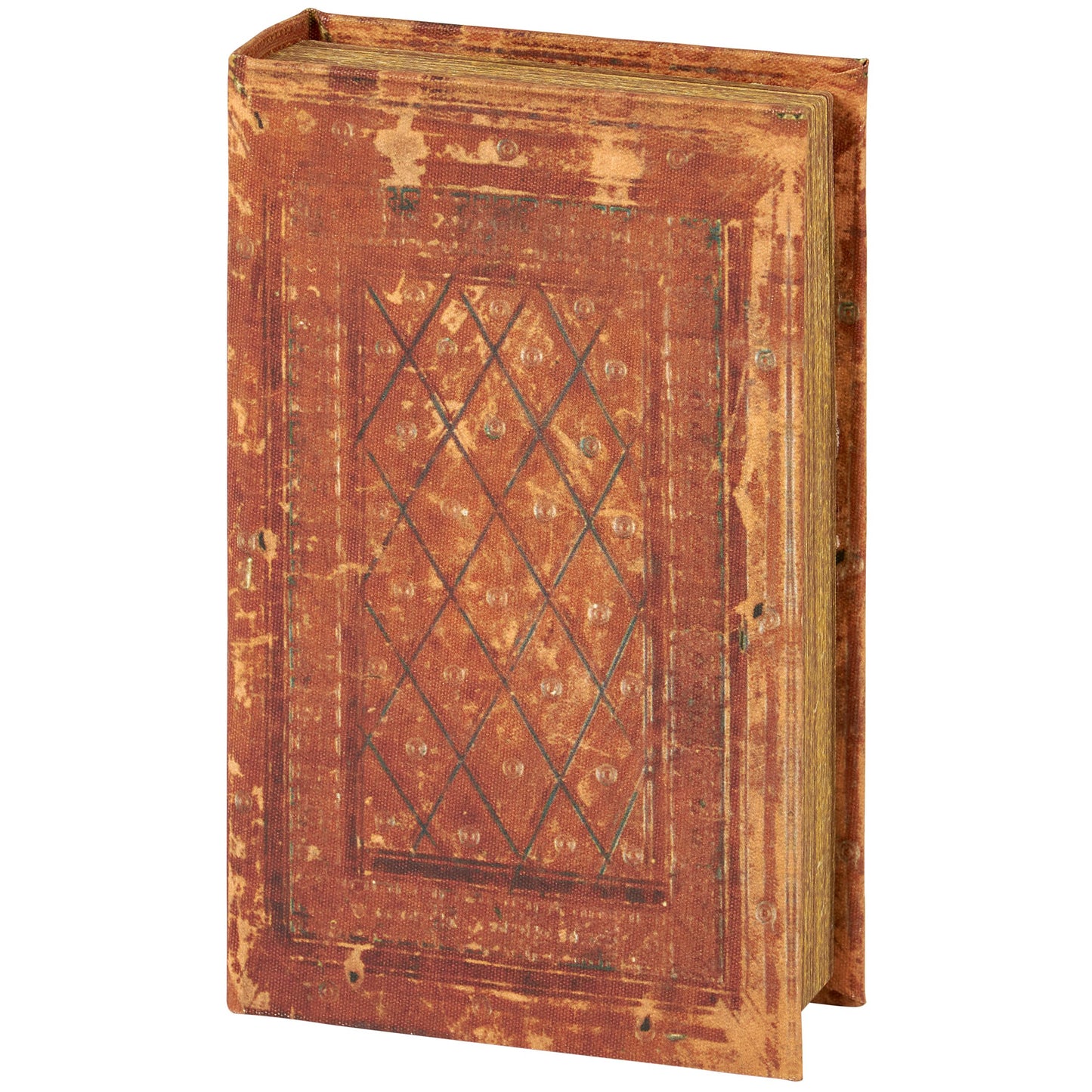 Brown Lattice Velvet-Lined Canvas Book Box | 5.5" x 7.75" x 2"