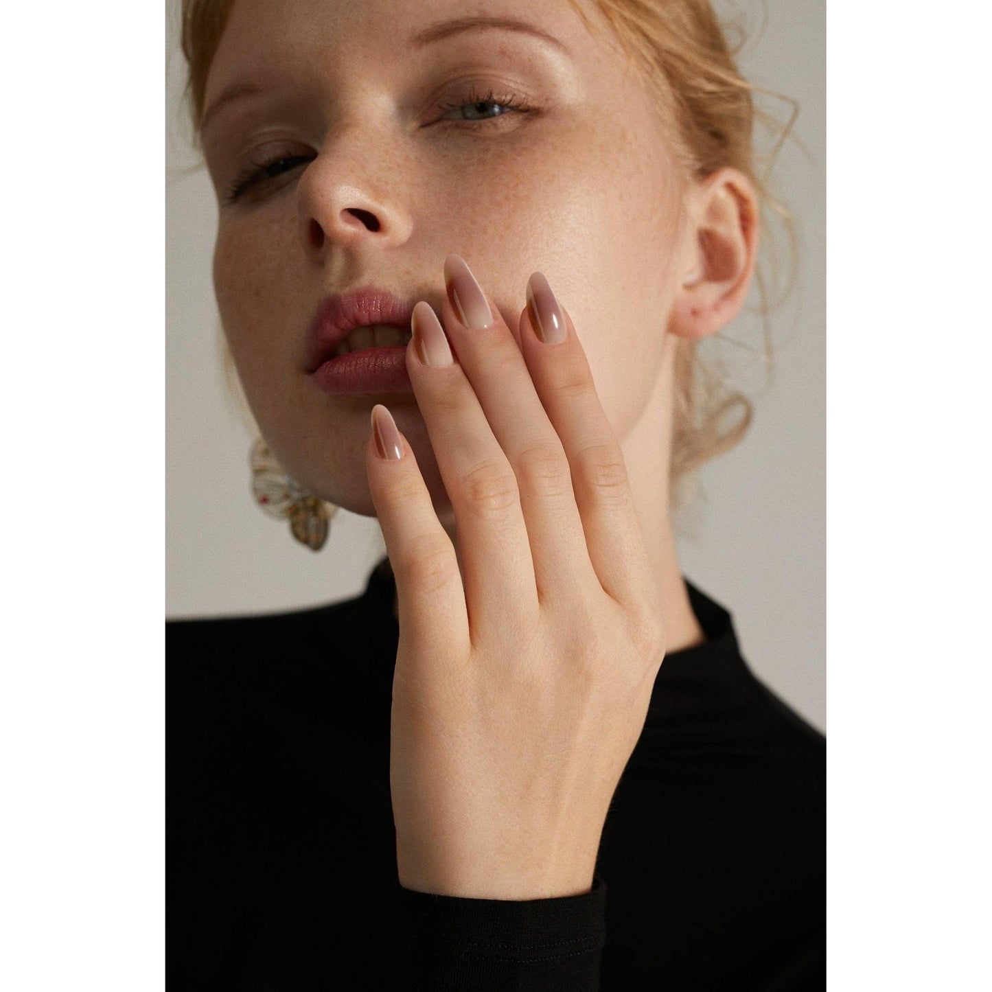 Brown Sugar Drip Press-On Nails | Caramel Brown Gradient, Glossy & Reusable