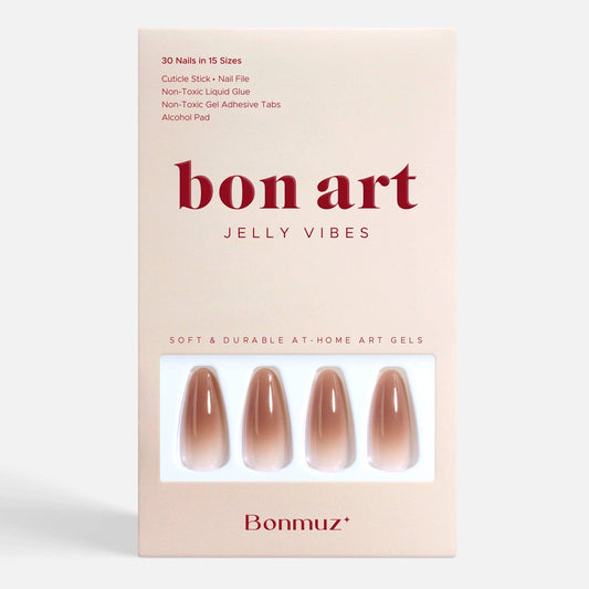 Brown Sugar Drip Press-On Nails | Caramel Brown Gradient, Glossy & Reusable