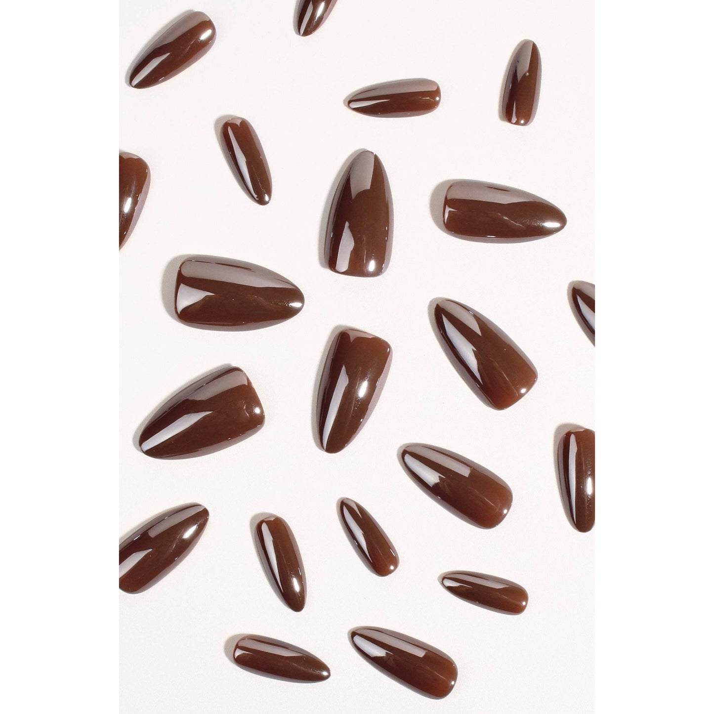 Brown Sugar Pop Press-On Nails | Espresso Brown High-Gloss Nails | Reusable & Non-Toxic