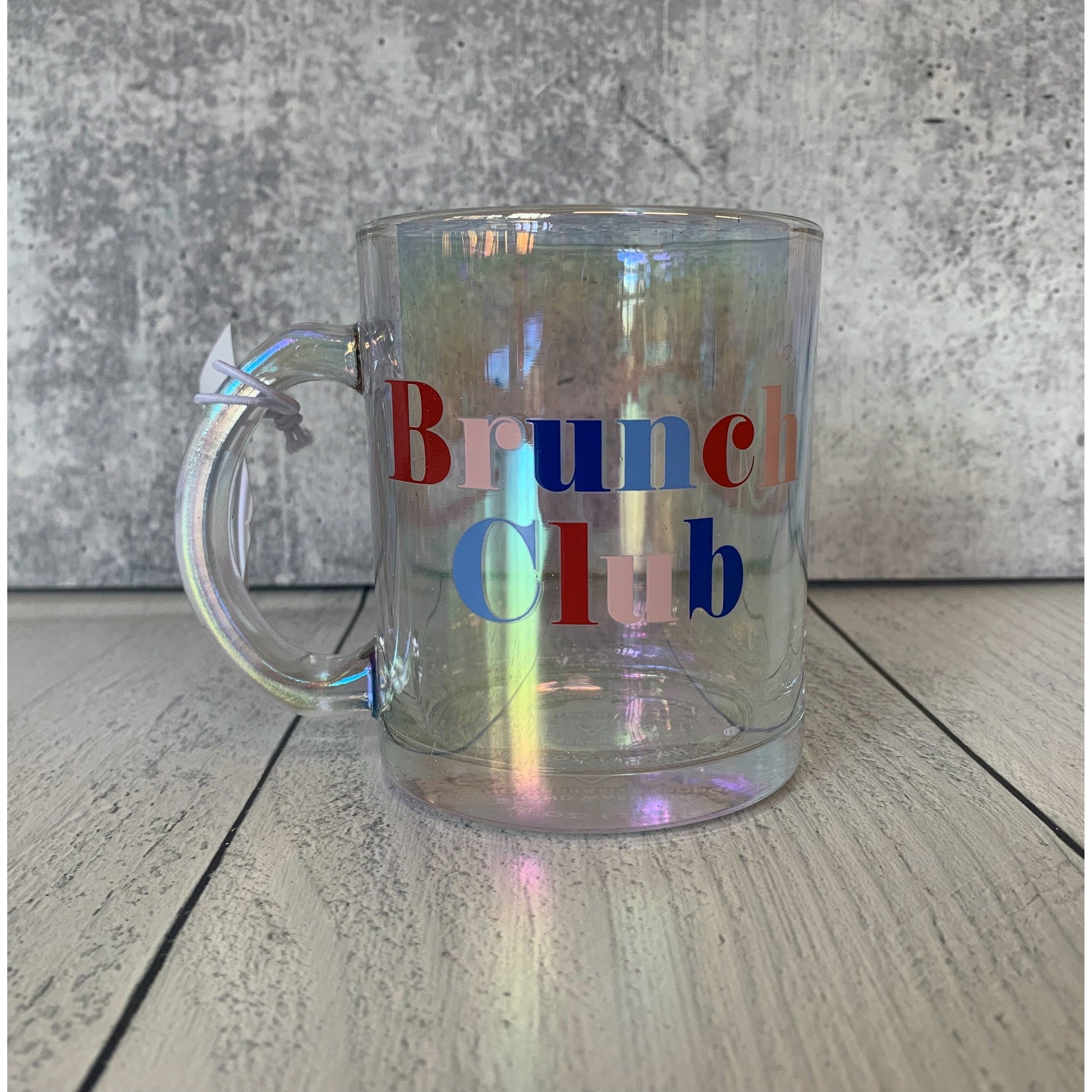 Brunch Club Single-Wall Glass Mug in Clear Iridescent Glass | 10 oz.
