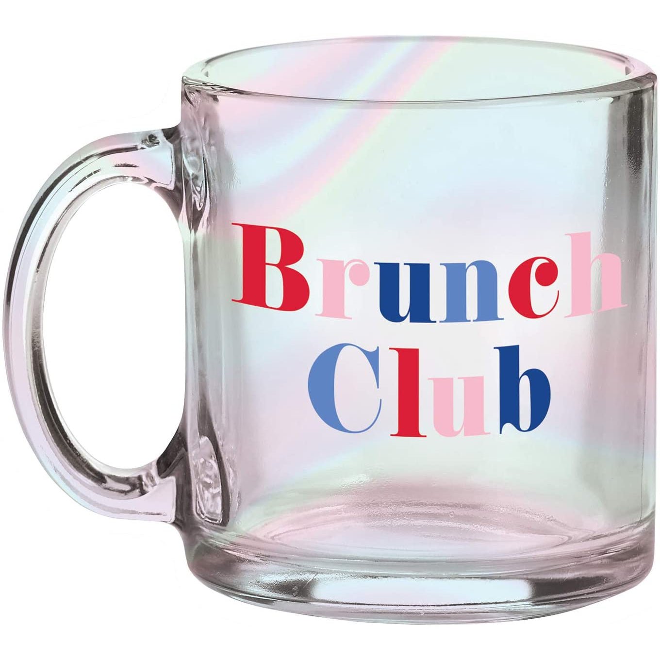 Brunch Club Single-Wall Glass Mug in Clear Iridescent Glass | 10 oz.