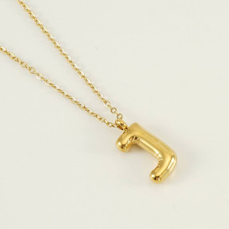 Bubble Shape Initials 18K Gold Plated Pendant Necklace | Alphabet Letter Charm Necklace