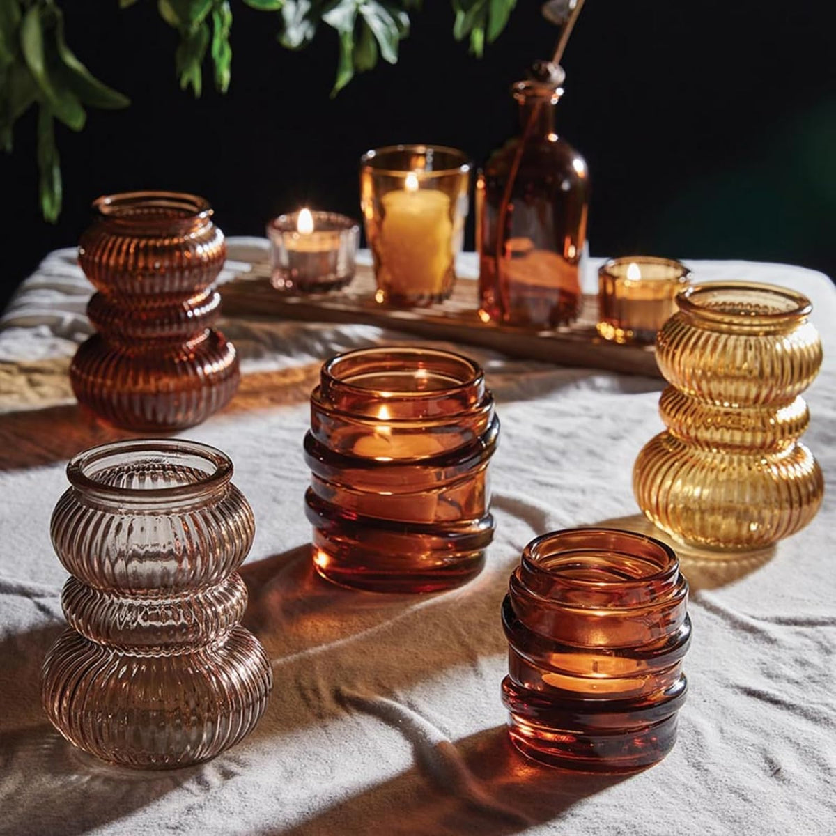 Bubble Shaped Candleholder Set of 3 | Taper or Pillar Candle Holders | 47th & Main