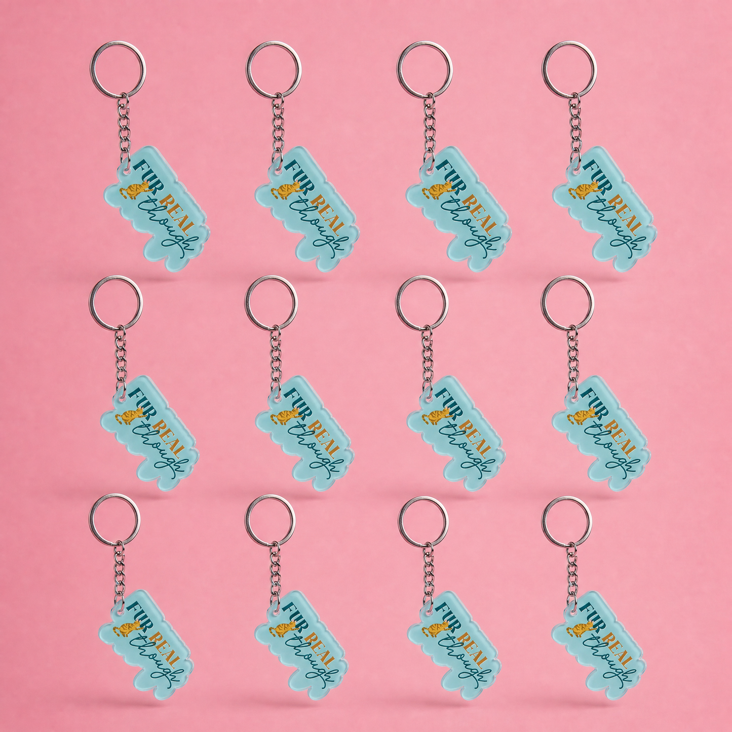 Bulk Pack of 12 Dog or Cat Lover Keychains - Goody Bags, Petsitter and Dogwalker Client Gift