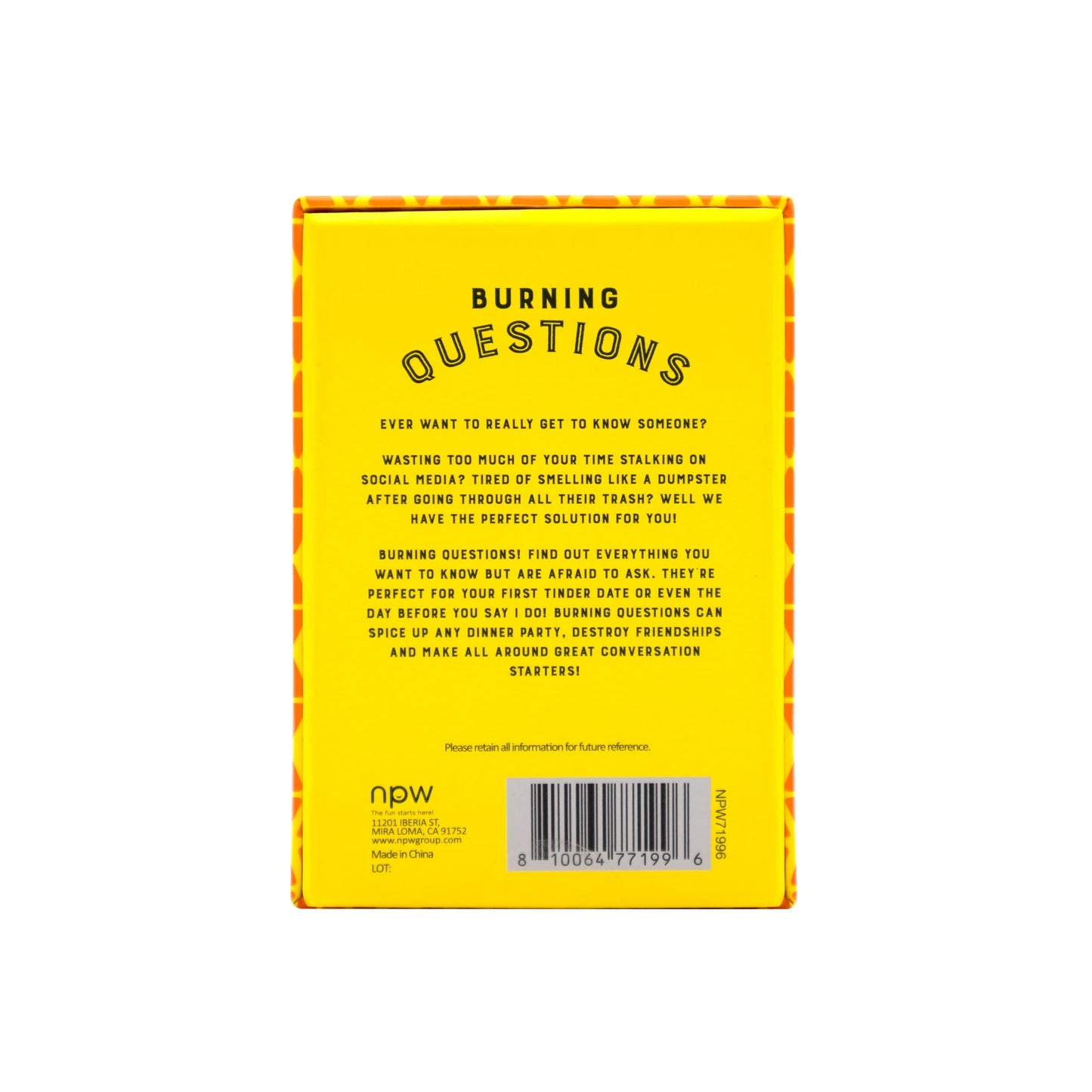 Burning Questions Card Game | 80 Cards to Answer All the Juicy Questions