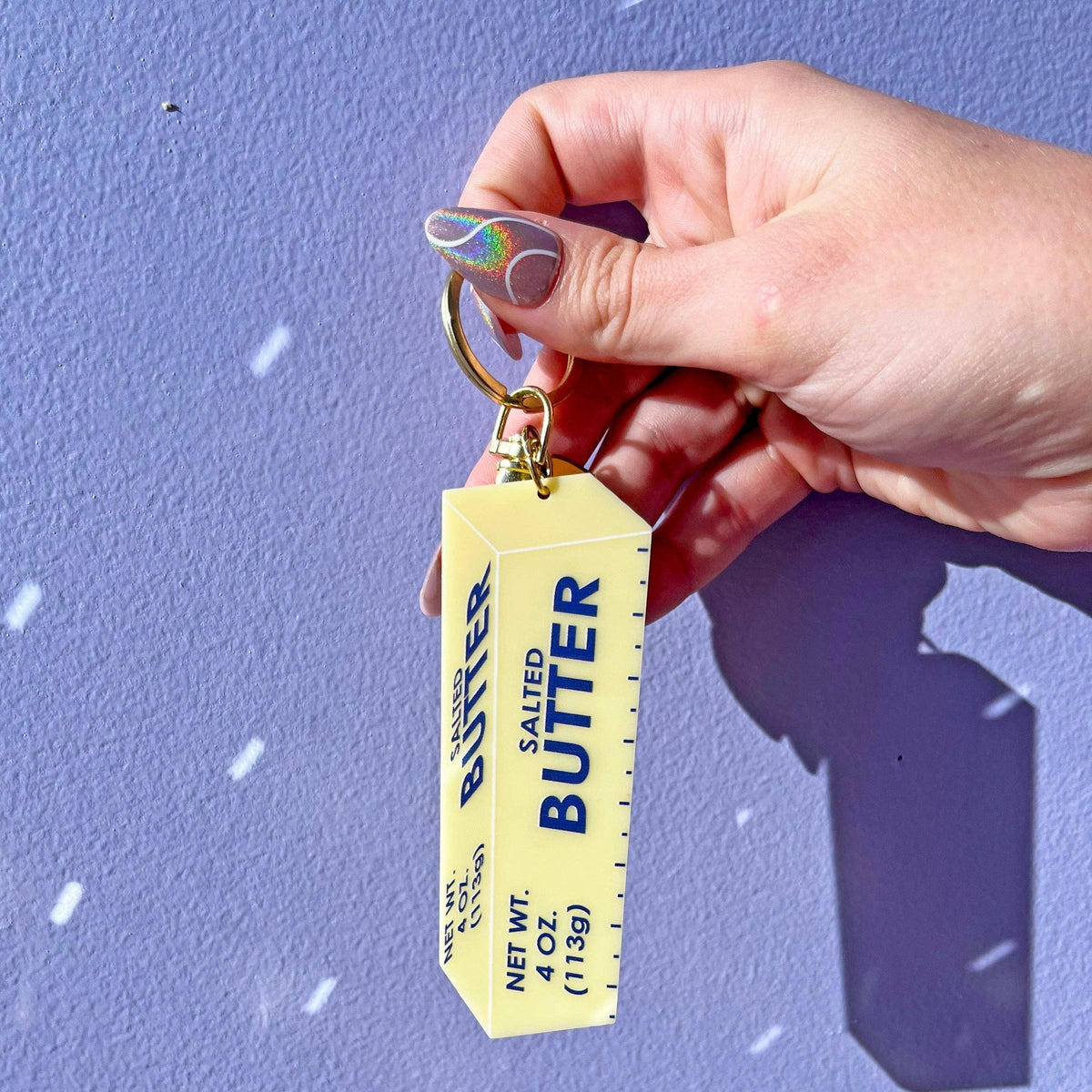 But Keychain Butter Double-Sided Keychain | Acrylic Key Holder with Gold Clasp – The ...