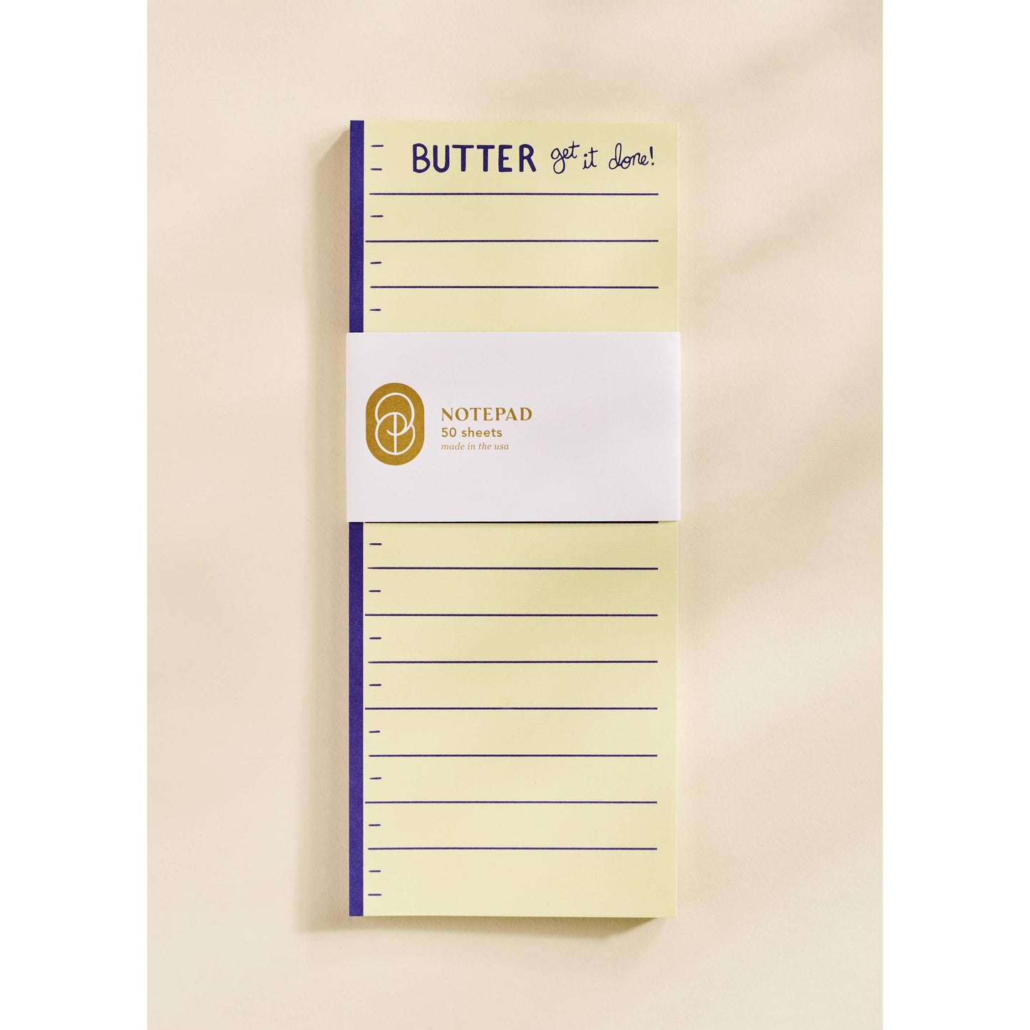 Butter Get It Done Notepad | Butter Themed Cute Yellow Lined List Pad